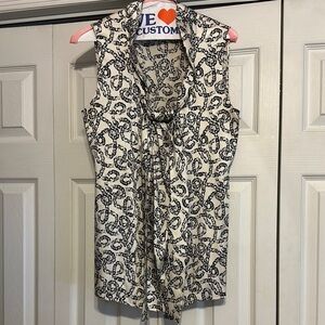 Theory Silk Tie Neck sleeveless blouse. Size 10